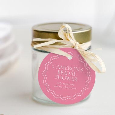 Peony Pink | Wavy Scallop Border  Favor Tags