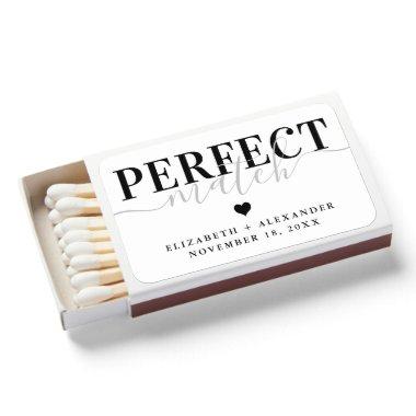 Perfect Match Black and White Modern Wedding Favor