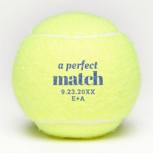 Perfect Match Blue Bridal Shower Wedding Tennis Balls