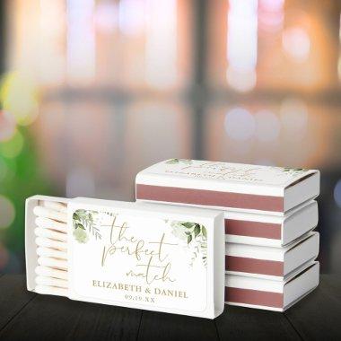 Perfect Match Greenery Floral Gold Wedding Favor
