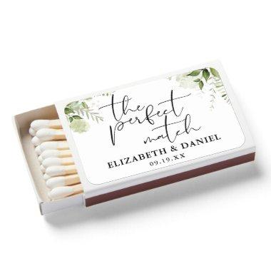 Perfect Match Greenery Floral Wedding Favor