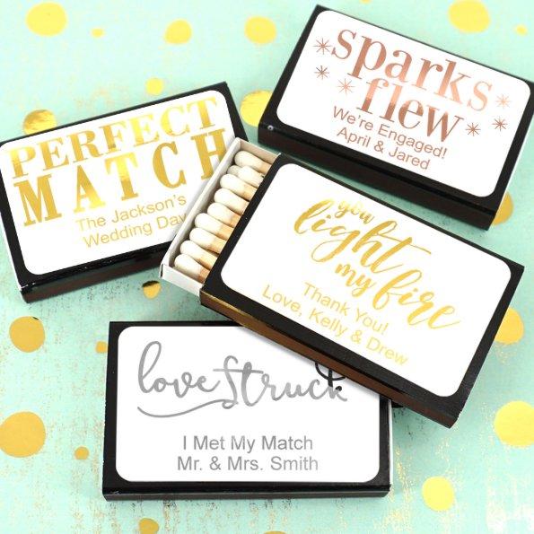 Perfect Match Metallic Foil Black Matchboxes