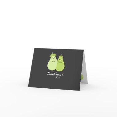 Perfect Pear Wedding Couple Thank you Note Invitations