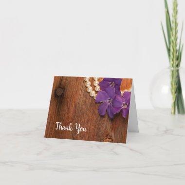 Periwinkle and Pearls Country Thank You Note Invitations
