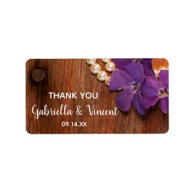 Periwinkle and Pearls Wedding Thank You Favor Tag