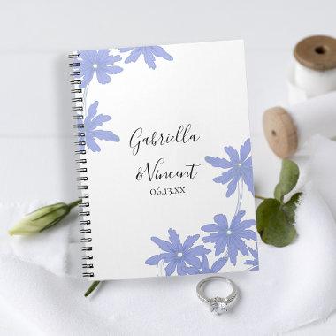 Periwinkle Blue Daisies Wedding Guest Book