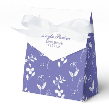 Periwinkle Blue Pansies Bridal Shower Favor Boxes