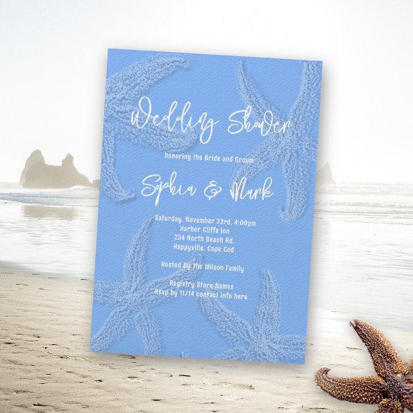 Periwinkle Blue Starfish Wedding Shower Invitations