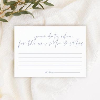 Periwinkle Flowers Date Night Idea Shower Game Stationery