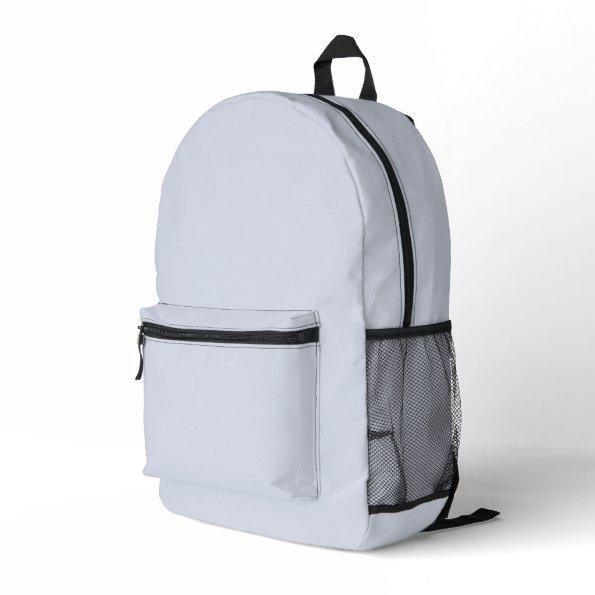 Periwinkle Gray Soft Pale White Pastel Solid Color Printed Backpack