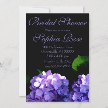 Periwinkle hydrangeas purple blue flower floral Invitations