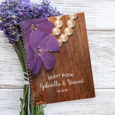 Periwinkle, Pearls and Barn Wood Country Wedding Notebook