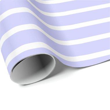 Periwinkle White Horizontal Striped Wrapping Paper