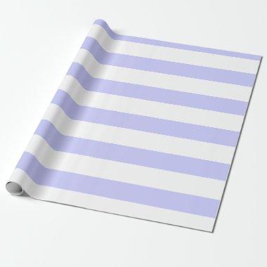 Periwinkle White Wide Horizontal Striped Wrapping Paper