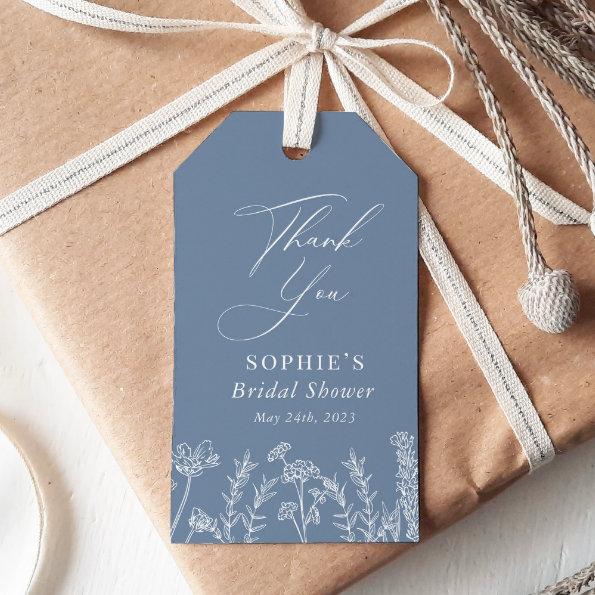 Periwinkle Wildflower Bridal Shower Favor Gift Tags