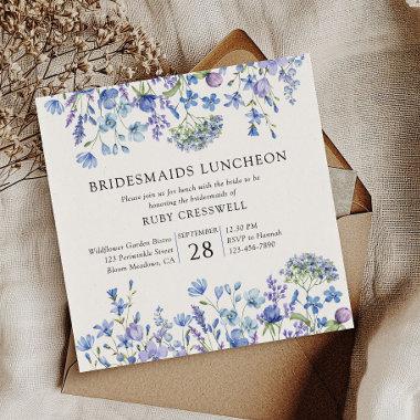 Periwinkle Wildflower Bridesmaids Luncheon Invitations