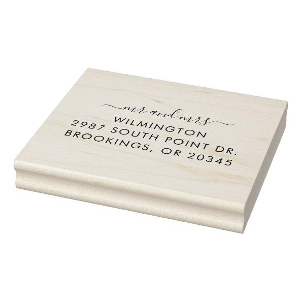 Personal Mr and Mrs Script Return Address Rubber Stamp