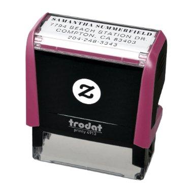 Personal Name Return Address Modern Typography Self-inking Stamp