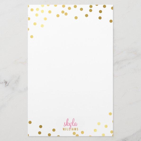 PERSONAL NOTE cute glamorous gold foil confetti Stationery