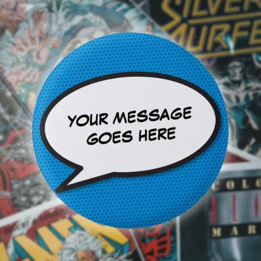 Personalised Comic Book Pop Art Speech Bubble Pinback Button