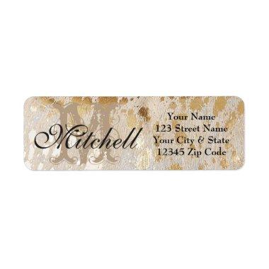 Personalised Gold cowhide return address labels