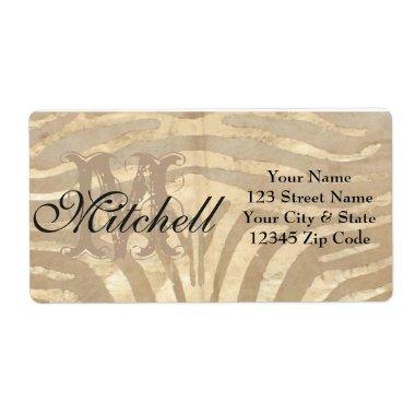 Personalised Gold Cowhide Shipping address labels