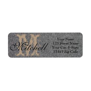 Personalised Grey Felt return address labels