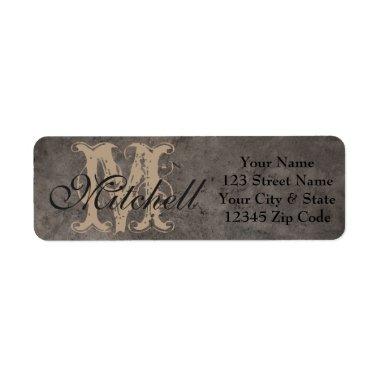 Personalised Grey Leather Return address labels