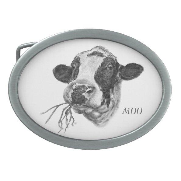 Personalised Happy Holstein Friesian Dairy Cow Belt Buckle