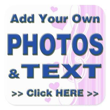 personalize photos text add images customize make square sticker