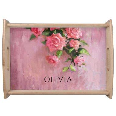 Personalized A Dream in Shades of Pink Serving Tray