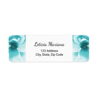 Personalized Abstract Blue & White Florals Label