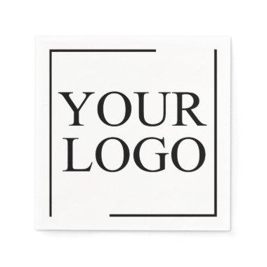 Personalized Add Logo Modern Elegant Simple Napkins