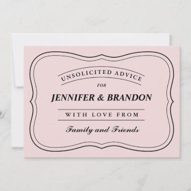 Personalized Advice Cards for the Bride and Groom