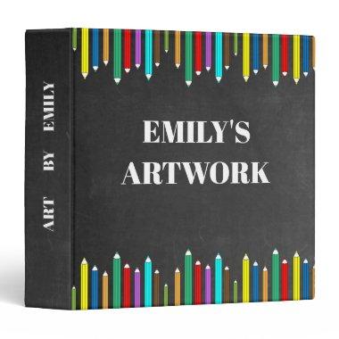 Personalized Artwork Artist Keepsake Chalkboard 3 Ring Binder