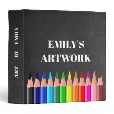 Personalized Artwork Artist Keepsake Chalkboard 3 Ring Binder