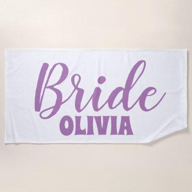 Personalized Bachelorette Bride Beach Towel