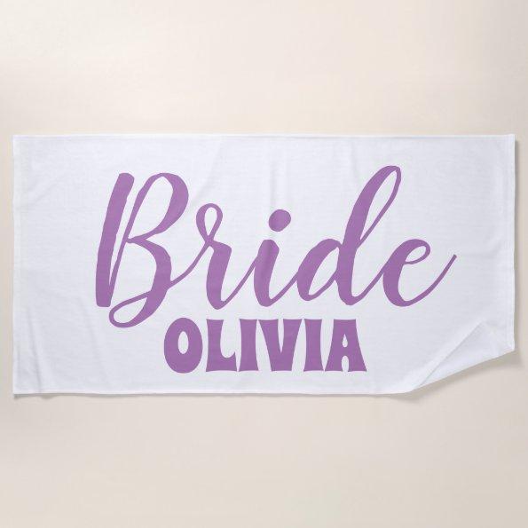 Personalized Bachelorette Bride Beach Towel