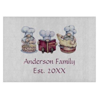 Personalized Baking Gnomes Gift for Couple Cutting Board