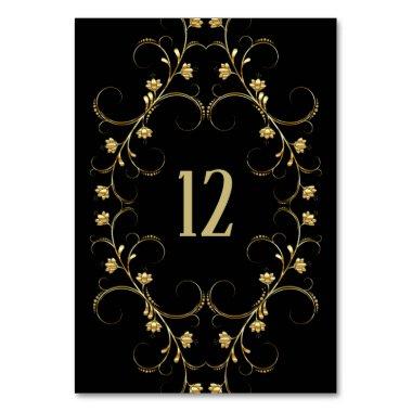 Personalized Black And Gold Table Number