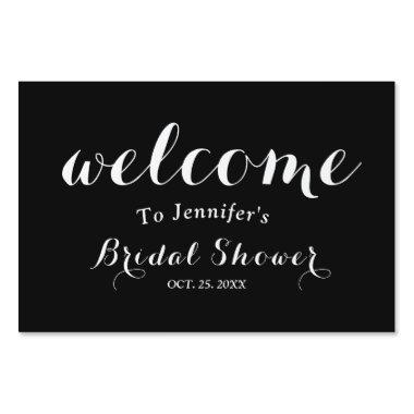 Personalized black and white bridal shower sign