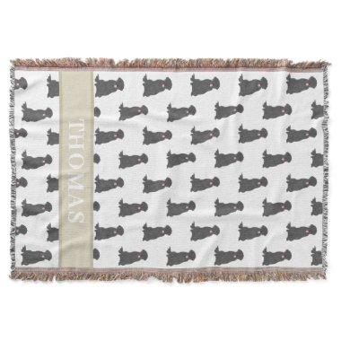 Personalized Black Lab Labrador Pink & White Throw Blanket