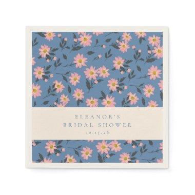 Personalized Blue and Yellow Florals Spring Garden Napkins