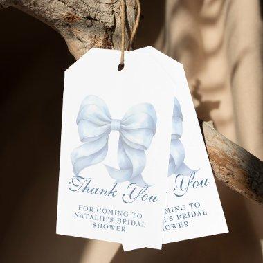 Personalized Blue Bow  Thank You Gift Tags