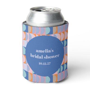 Personalized Blue Geometric  Favor Can Cooler