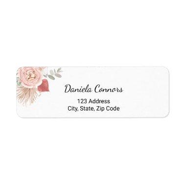 Personalized Boho Floral Heart Label
