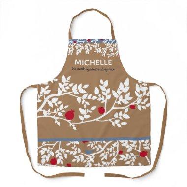 Personalized Botanical Pomegranate Apron