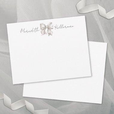 Personalized Bow Name Monogram Note