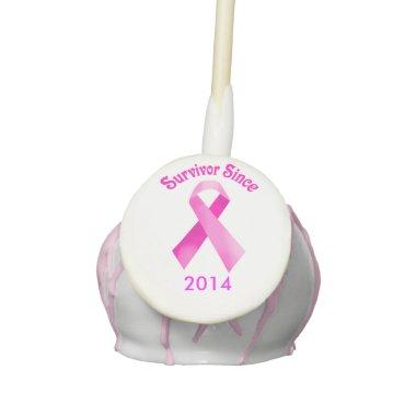 Personalized Breast Cancer Pink Ribbon Cake Pops