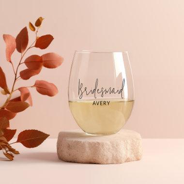 Personalized Bridal Party Wine Glass Set